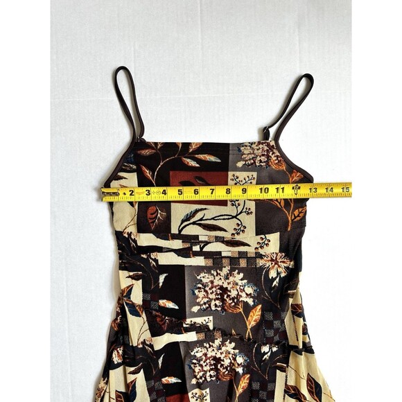 Cider Mini Dress Top Patchwork Floral Mesh Lined Straps Women’s XS/S Y2K Fairy - Picture 3 of 8